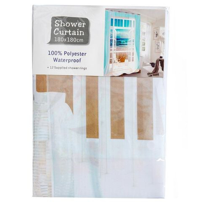 Штора для ванн 180х180 см, ПЭ, Окно на море, T2020-2596