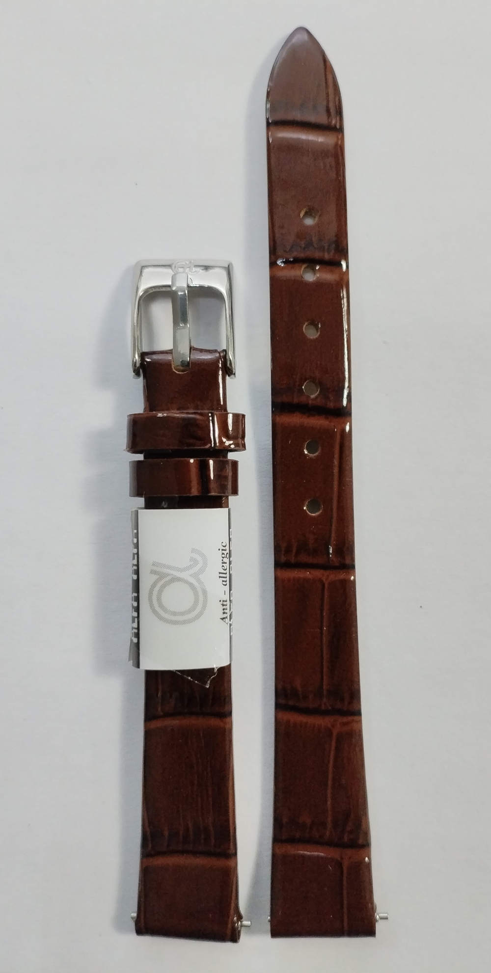 12 мм. Ремень из натуральной кожи. Лаковый крокодил.