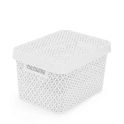 Корзина 17л с крышкой "Элемент", белый