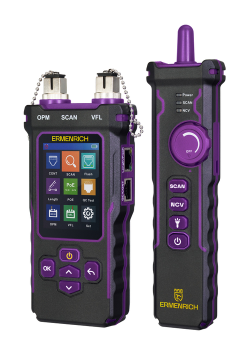 Многофункциональный кабельный тестер Ermenrich NetGeeks NP60, фиолетовый