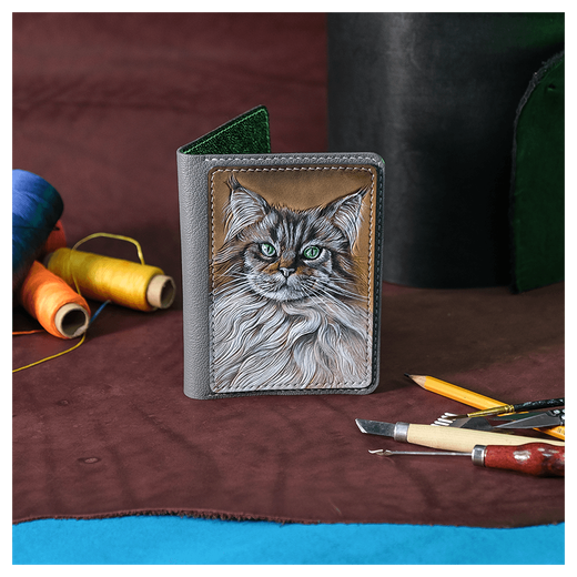 Кожаная обложка на паспорт «Кысь»