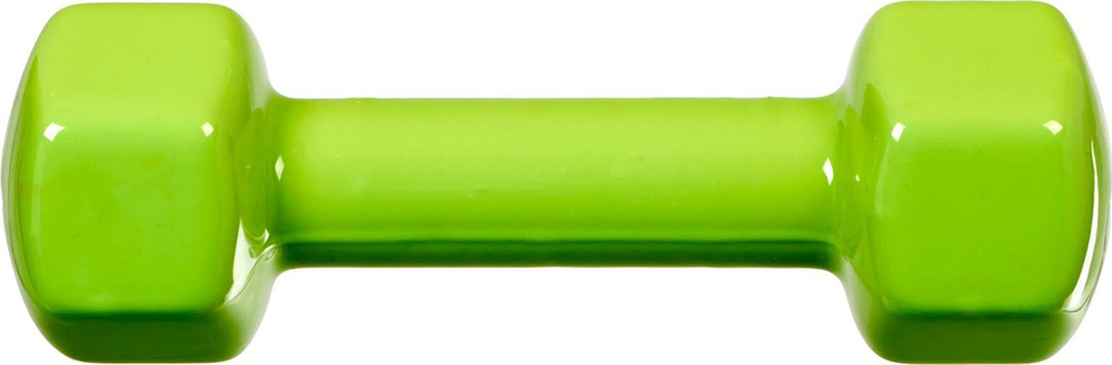 Гантель обрезиненная, салатовая 2 кг