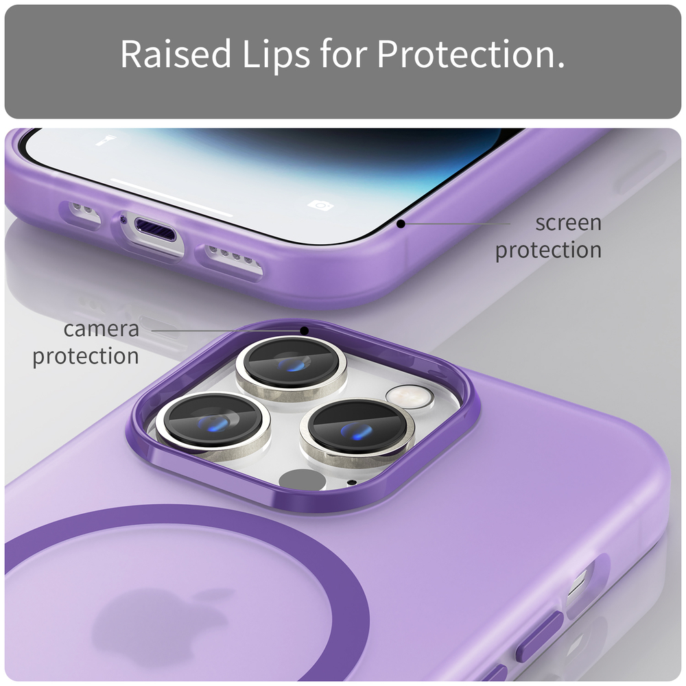 Чехол защитный фиолетового цвета с поддержкой MagSafe для смартфона iPhone 14 Pro Max, серия Frosted Magnetic