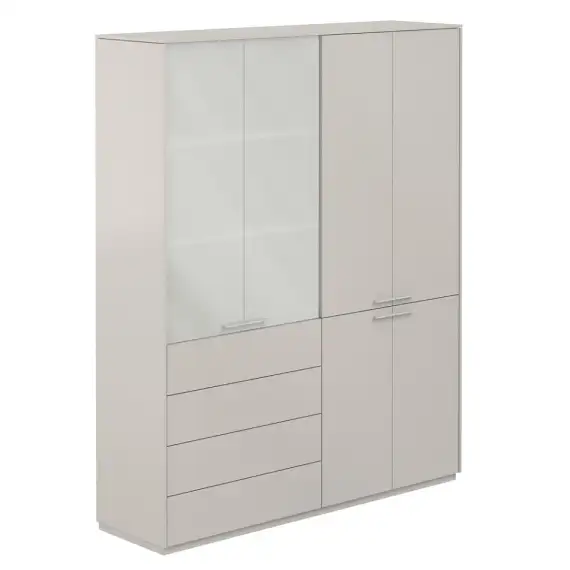 NZ-0321+NZ-0332.GS.GS / Шкаф высокий + Шкаф высокий со стеклом мат., 4 ящ., обвязка GS, фасады GS / 1624х450х1976, обвязка GS, фасады GS, стекло матовое GLM