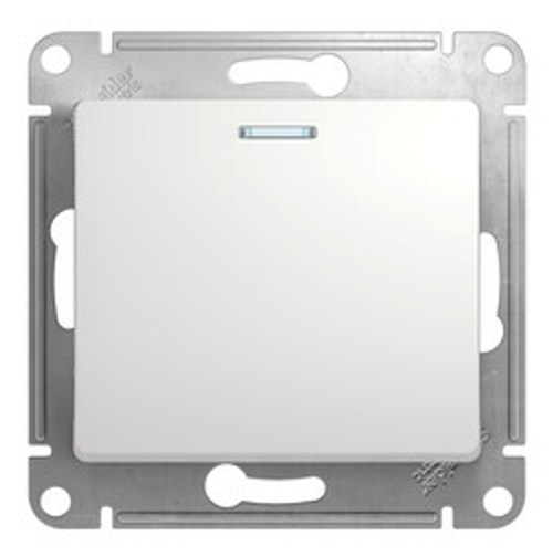 Выключатель 1-кл СП с подсвет. белый Glossa GSL000113