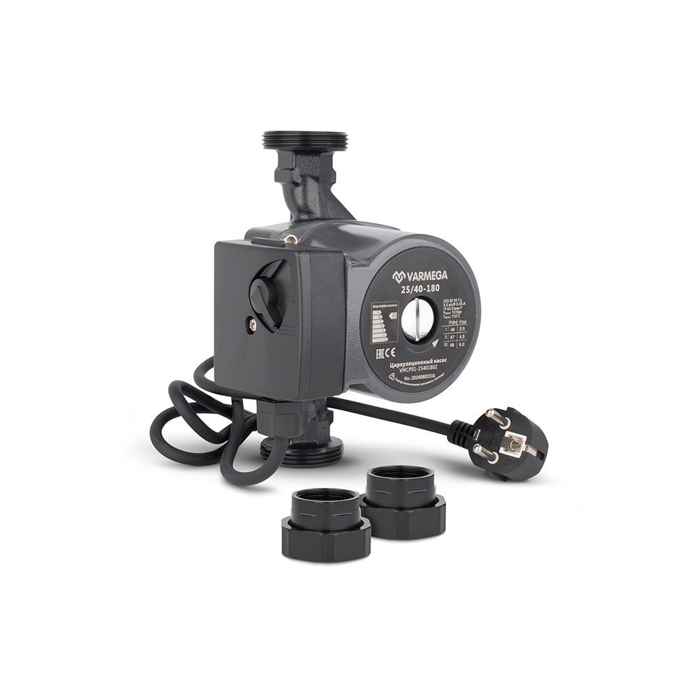 Насос циркуляционный Varmega VMCP02 PRO 25/60 180 мм, с гайками