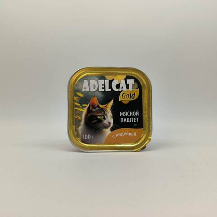 Мясной паштет с индейкой, 100г консервы для кошек AdelCat