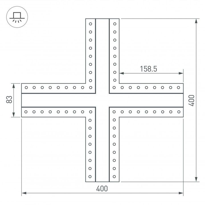 Коннектор X-образный Arlight SL-Linia32-Fantom 030099