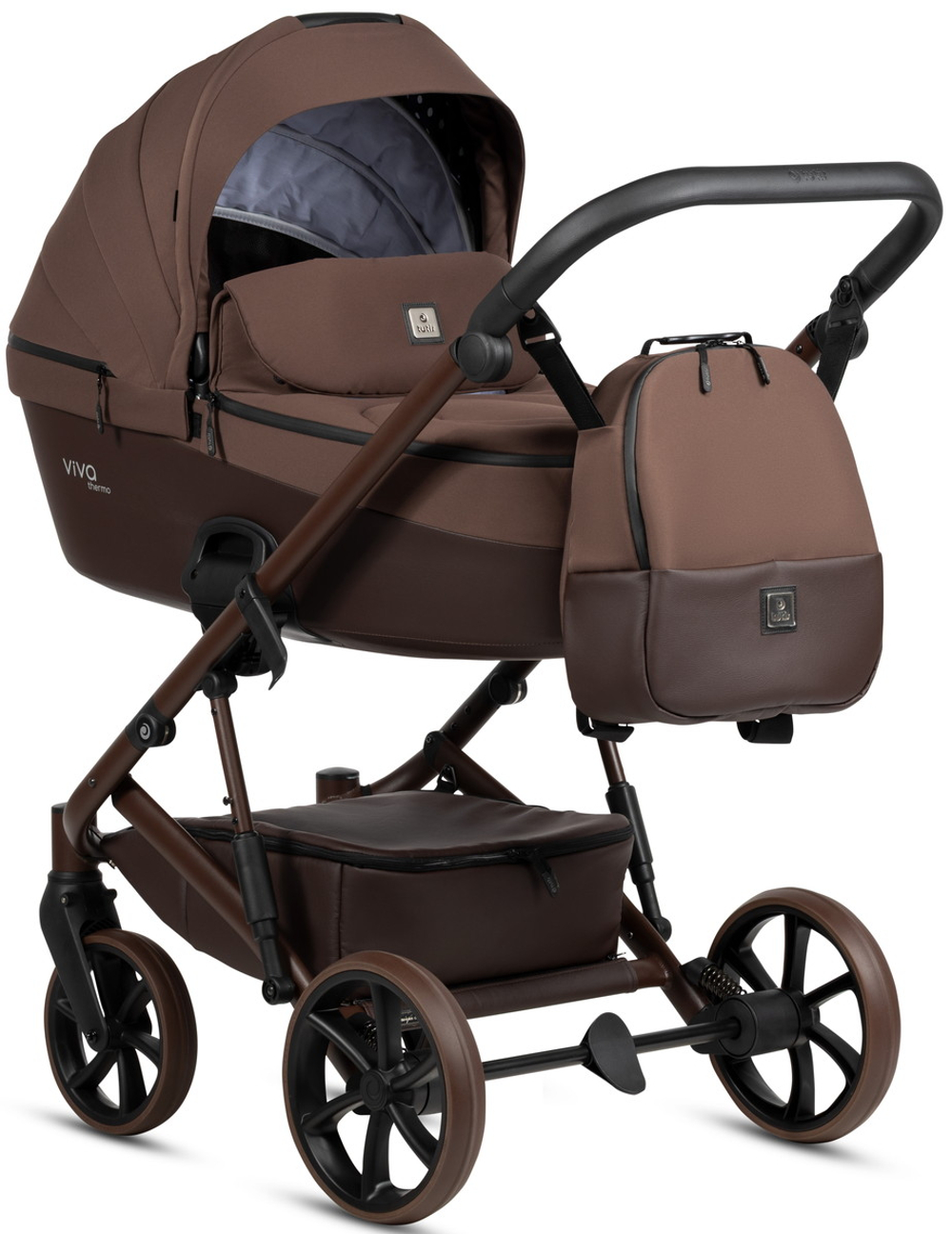 Детская коляска Tutis Viva 6 Plus Essential 3 в 1 с автокреслом Beno Beige 1612067 Espresso