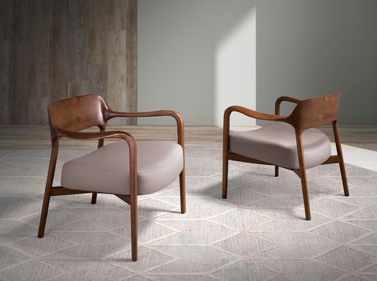 Кресло LC17088 /5082 из экокожи с каркасом из ясеня Испания