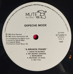Винтажная виниловая пластинка LP Depeche Mode A Broken Frame (Швеция 1982)