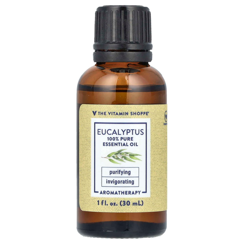 The Vitamin Shoppe, 100% чистое эфирное масло, эвкалипт, 30 мл (1 жидк. унц.)