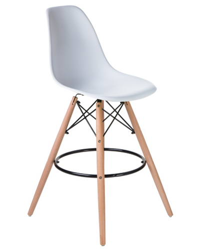 Стул барный LMZL-PP623G, ножки светлый бук, цвет сиденья белый