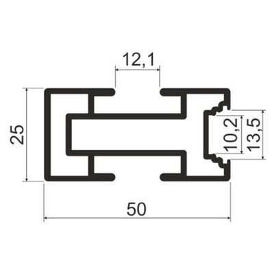 Профиль опорный PA02 Серебро 6,1 метра