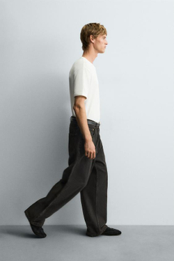 ZARA ДЖИНСЫ BAGGY FIT, КОРИЧНЕВЫЙ