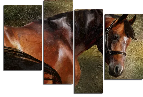 Модульная картина "Коричневая лошадь"