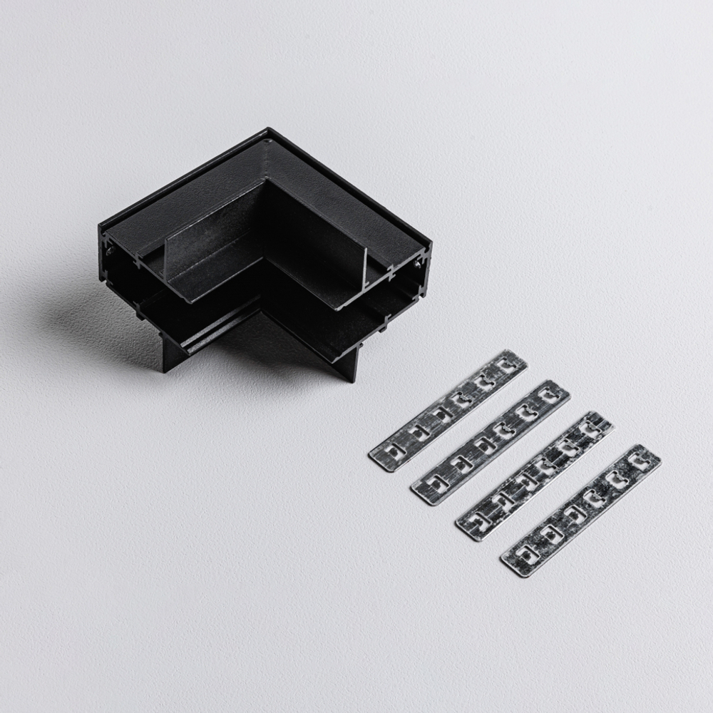 Угловой коннектор внутренни для встраиваемого магнитного трекового шинопровода MKA-2R-IC-B Черный