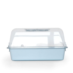 Zooexpress террариум (дюна) прозрачный - голубой - L (42х30,5х22,5 см)