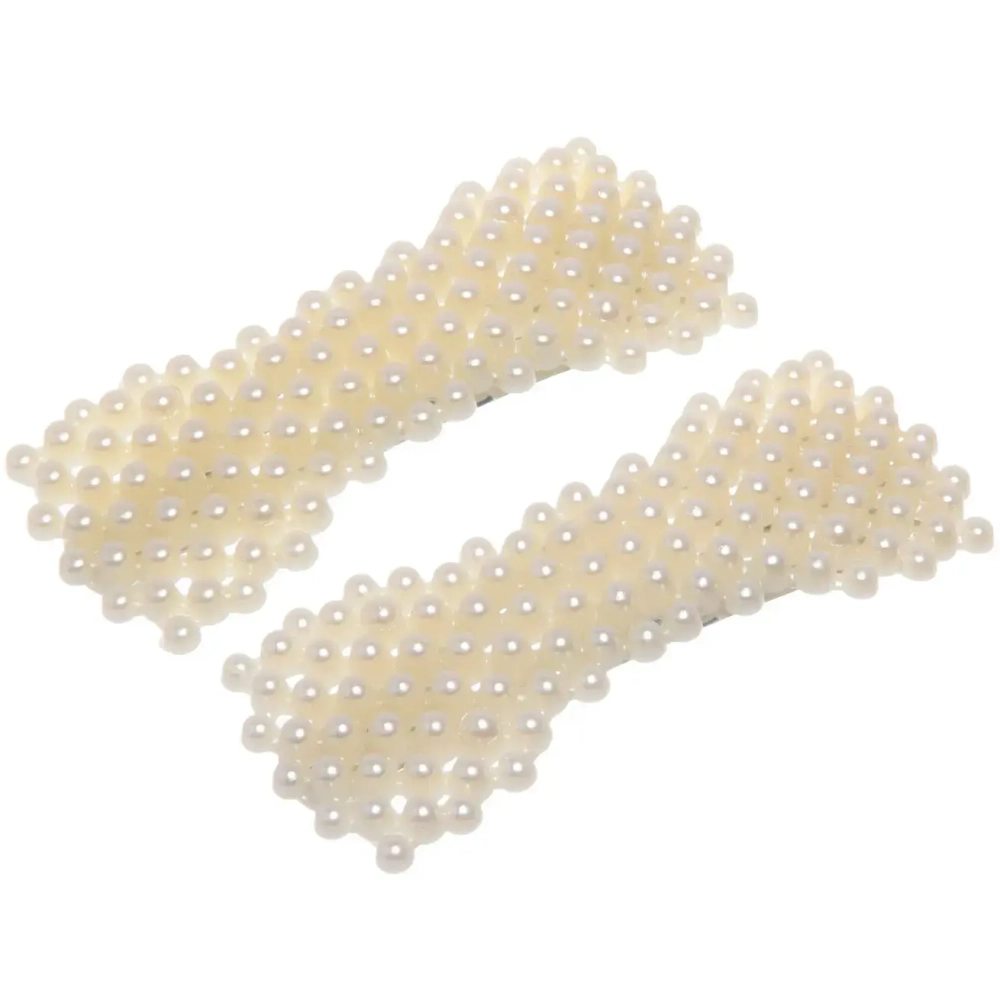 Зажим для волос 2шт «Fiona-Bow», цвет белый 7,5*2,5см