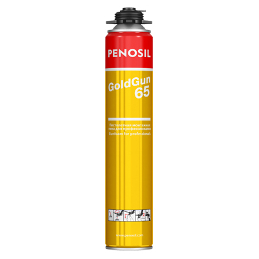 Пена монтажная Penosil GoldGun 65 (выход 65 л) 875 мл
