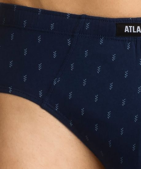 Мужские трусы (3шт) слипы классика Atlantic 3MP-117, темно-синие + голубые + темно-голубые