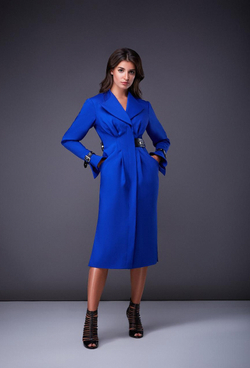 Френч васильковый с вырезами по бокам 16-03-20FW