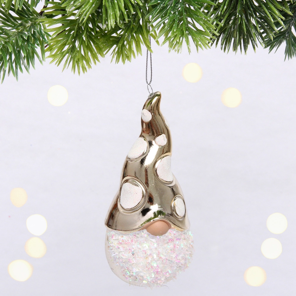 Елочная игрушка «Новогодний лесовичок» 5,5*6*12,5 см, золото