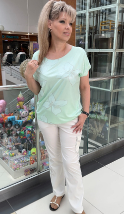 Белые немецкие брюки с отстрочкой