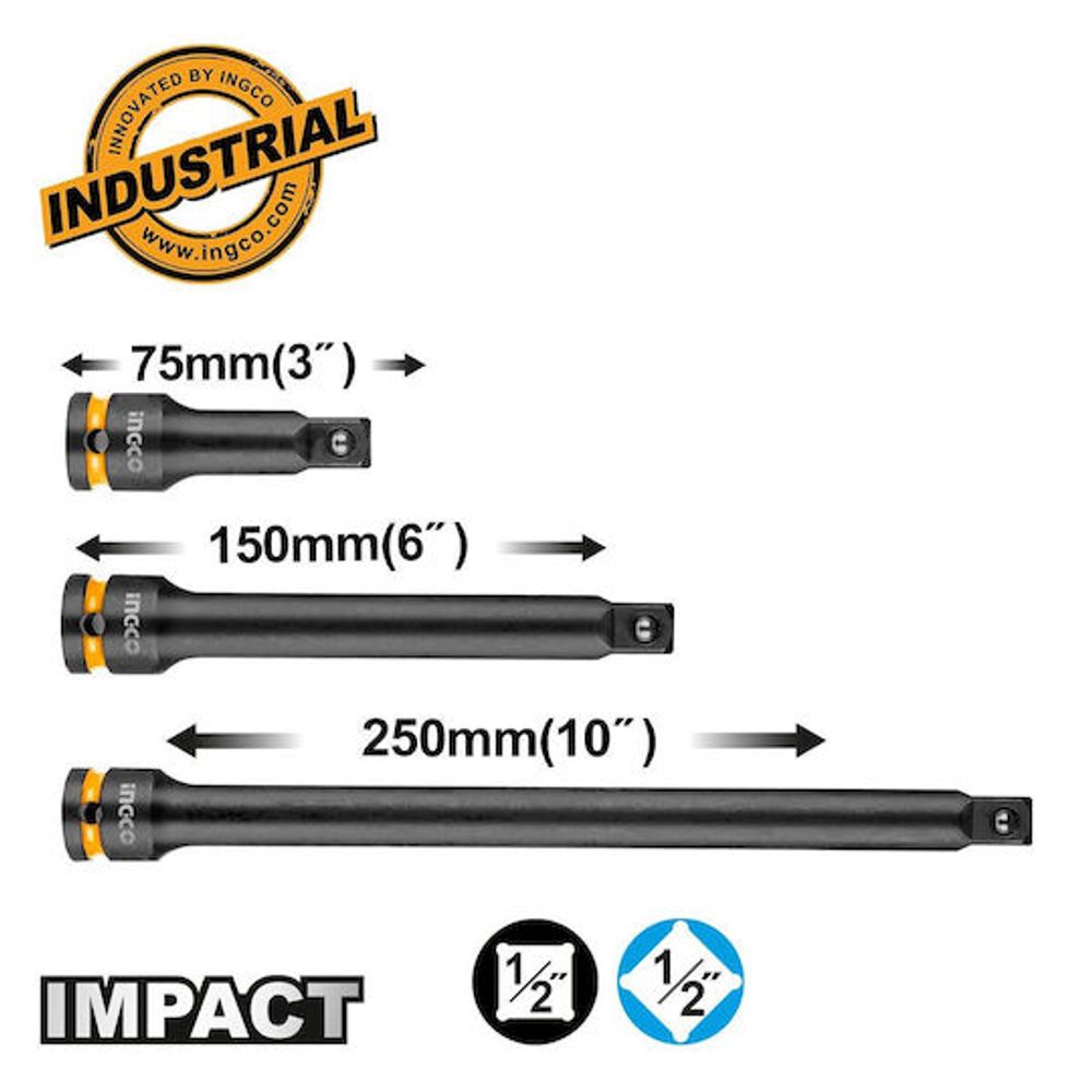 Набор ударных удлинителей для воротка INGCO HKISEB12031 INDUSTRIAL 1/2"