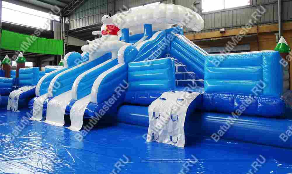 Надувной наземный аквапарк «Мишка на полюсе» 23*13*5 м