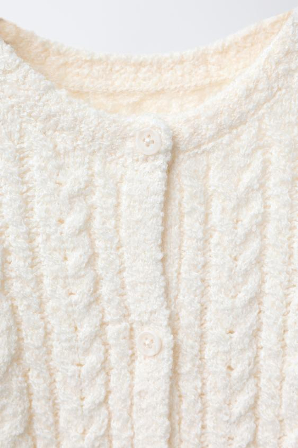 ZARA ВЯЗАНЫЙ КОМБИНЕЗОН С УЗОРОМ «КОСЫ», ЭКРЮ