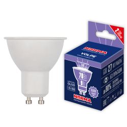 LED-JCDR-9W-6500K-GU10-38D-NR Лампа светодиодная. Форма JCDR. матовая. Серия Norma. Дневной свет 6500K. Угол свечения 38. Картон. ТМ Volpe
