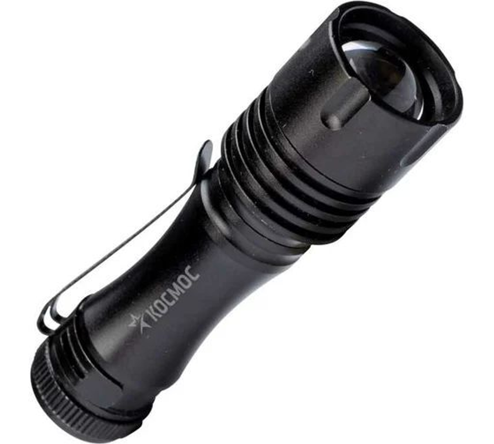 Ручной фонарь аккумуляторный КОСМОС 1Вт LED, линза, Li-ion 18650, 1200mAh, Power-bank, ABS-пластик, USB-шнур KOS116Lit