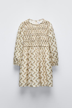 ZARA ПЛАТЬЕ С ЦВЕТОЧНЫМ УЗОРОМ, ЗЕЛЕНЫЙ