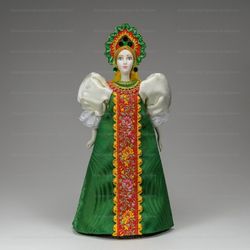 Сувенирная кукла в маленьком кокошнике