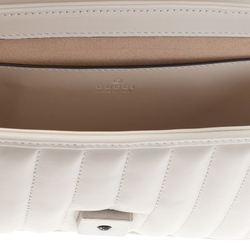 GUCCI GG Marmont Quilted Leather Shoulder Bag, Crossbody Bag Small Women"s White