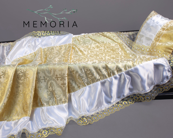 Комплект ритуальный "Купеческий" с наволочкой золото