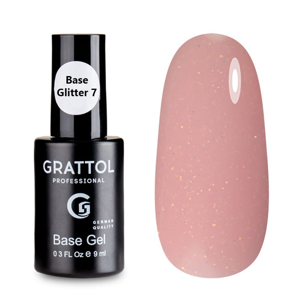 Grattol Base Rubber Glitter - База камуфлирующая 07, 9мл