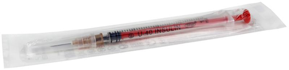 Шприц U-40 трехкомпонентный Luer 1 мл 26G 0,45 ⨯ 12 мм 1 шт SFM