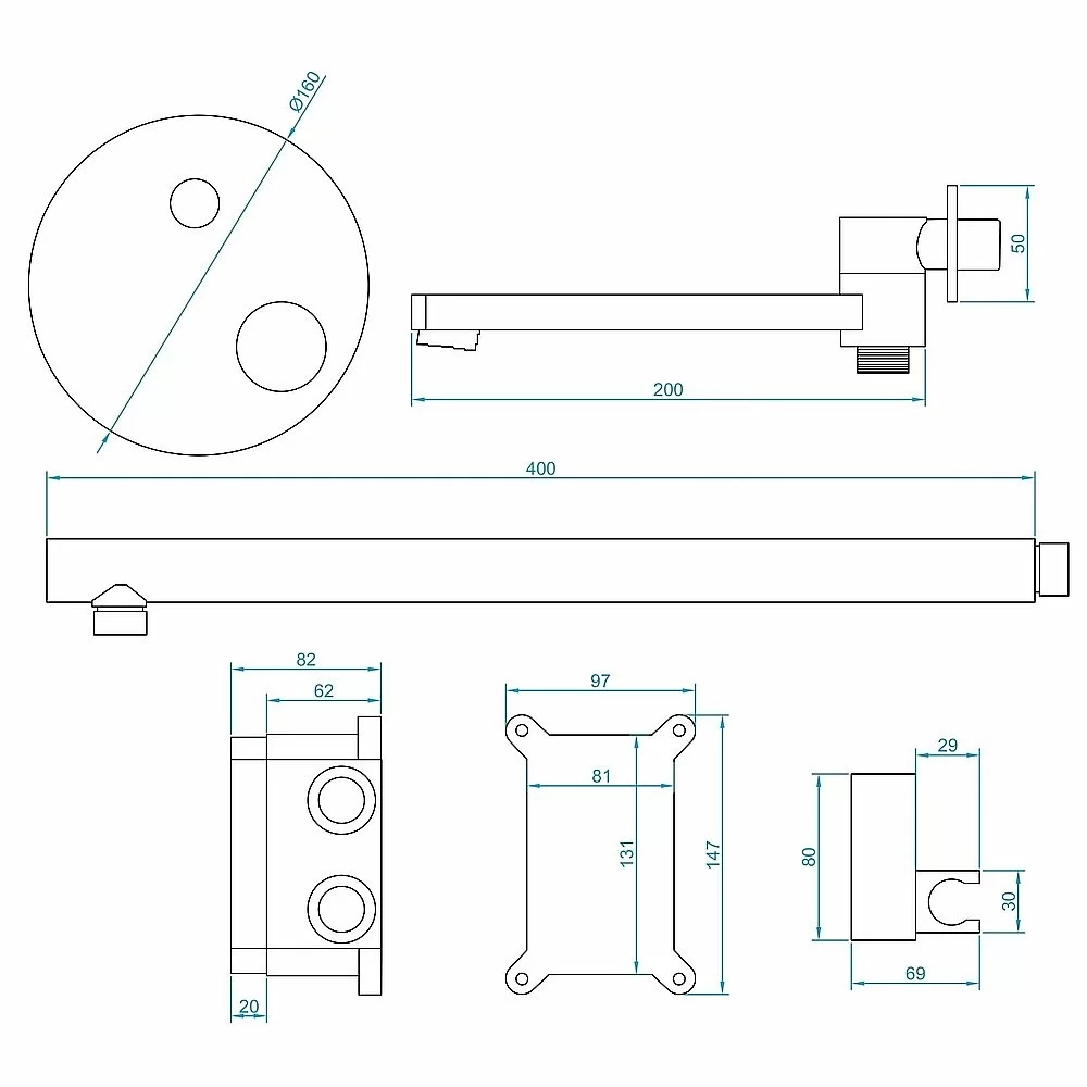 Душевая система RGW Shower Panels SP-55B 51140855-04 черная