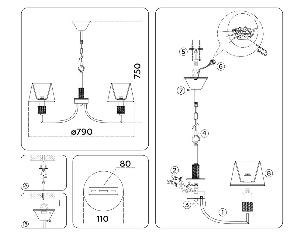 Ambrella Подвесная люстра с абажурами Classic LH71217
