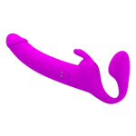 Лиловый безремневой страпон с вибрацией Zanini (Цвет: лиловый)