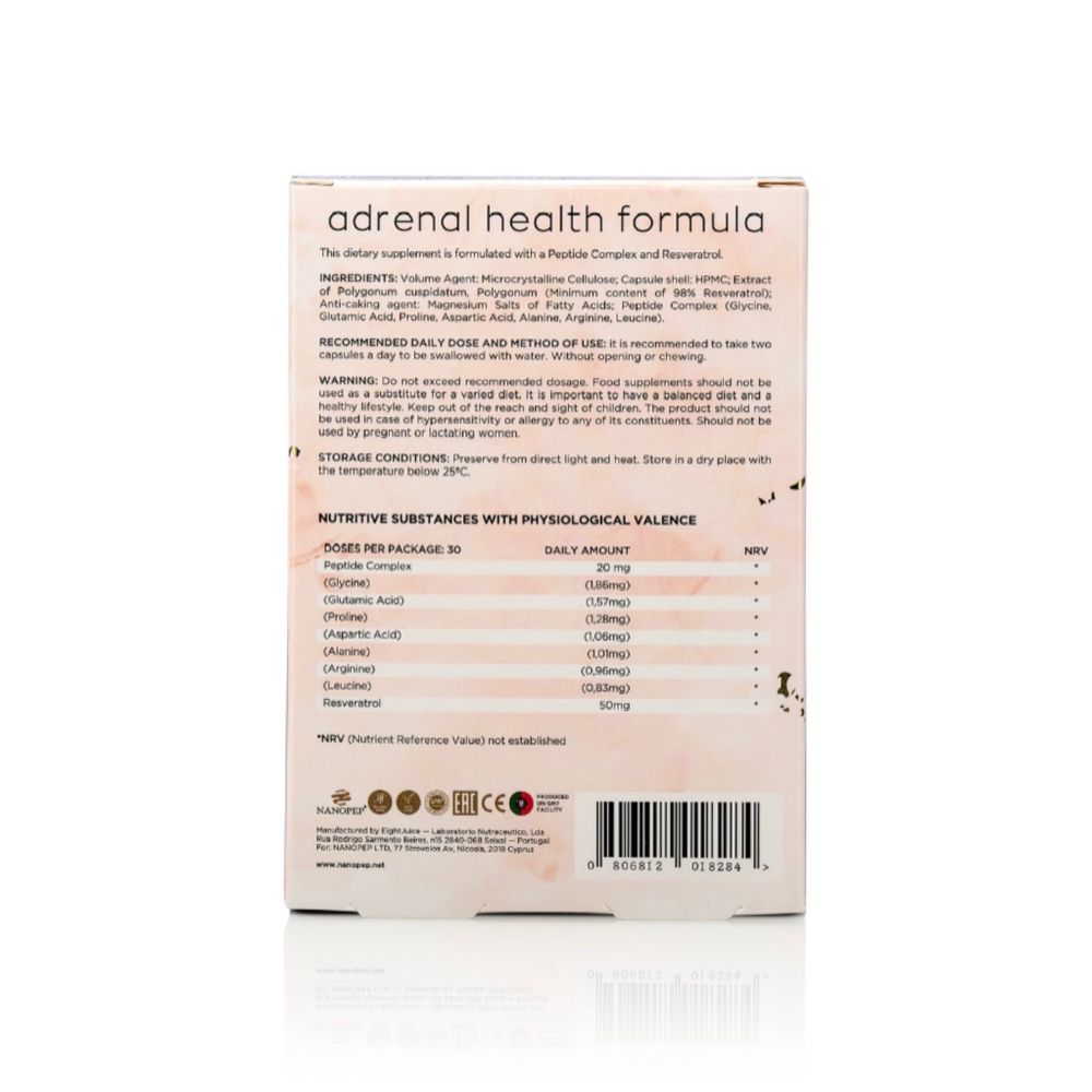 ADRENAL Health Formula®, АДРЕНАЛ Формула Здоровья №60 с пептидом надпочечников