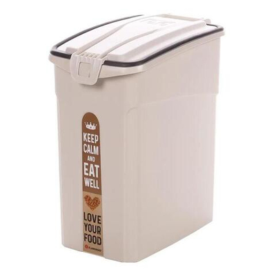 Контейнер для корма, 30 см Д х 52 см Ш х 55 см В - 54 л, пластик, бежевый, Flamingo