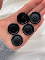 Пуговицы на прокол МаксМ. черные с белой прожилкой