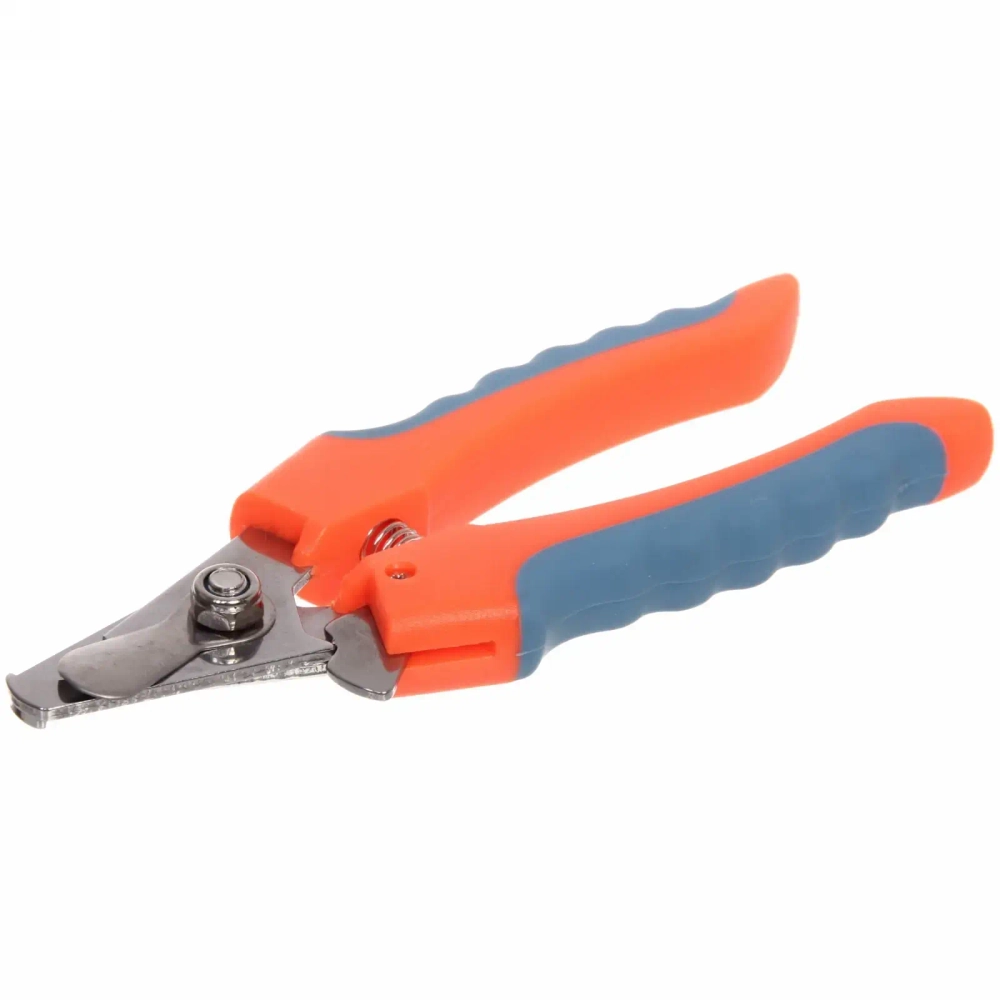 Когтерез для животных «ЗООУЛЬТРА», пружинный механизм, ручки прорезиненные - волна, цвет оранжевый / бирюзовый, 16см