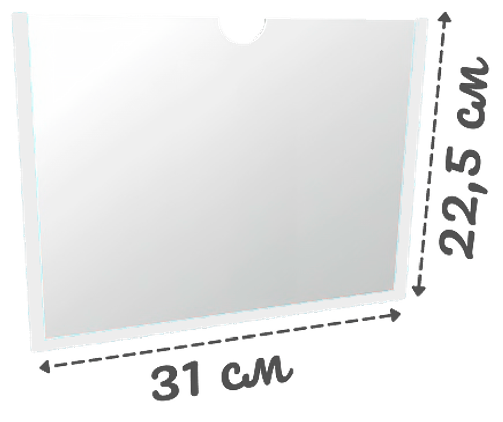 Карман настенный А4 самоклеящийся горизонтальный Пэт 0,3 мм (прозрачный скотч)