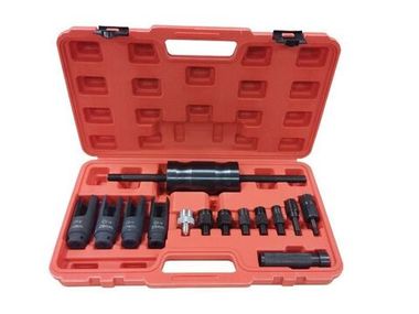 Комплект для снятия дизельных форсунок с обратным молотком, головками и резьбовыми адаптерами (головки для форсунок: 25мм, 27мм, 29мм, 30мм), в кейсе Forsage F-04A3002