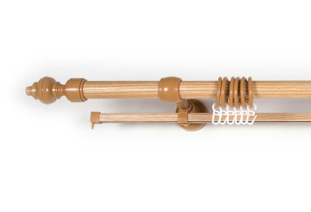 Карниз пластик, с u-шиной, светлый дуб