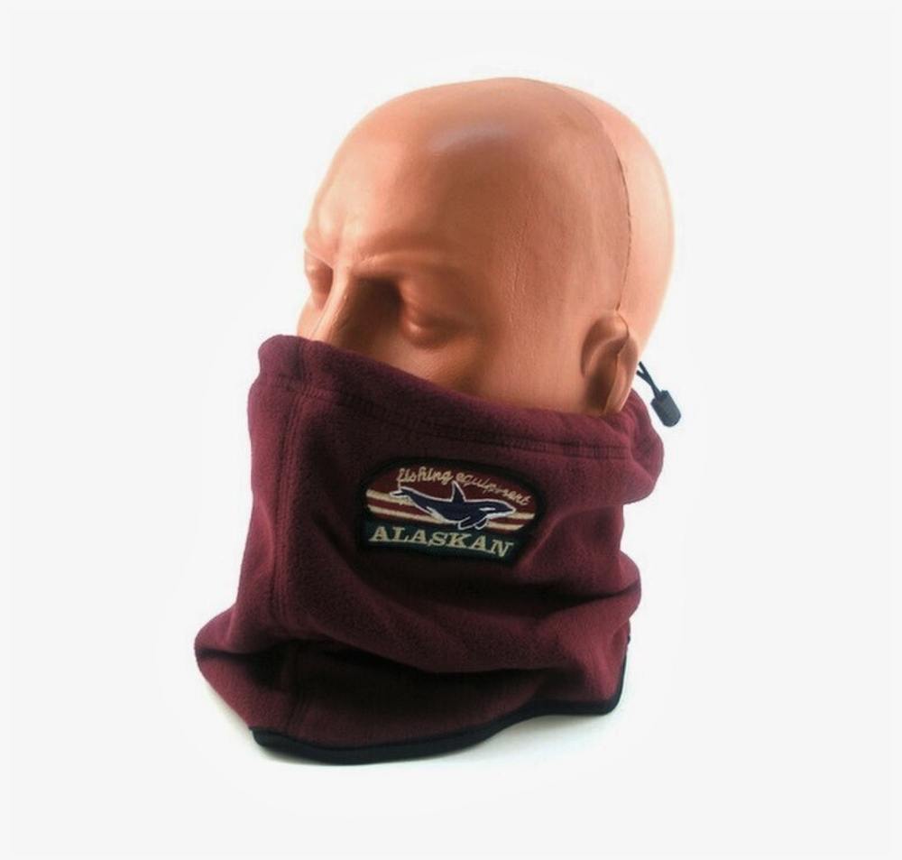 Шарф флисовый бордовый